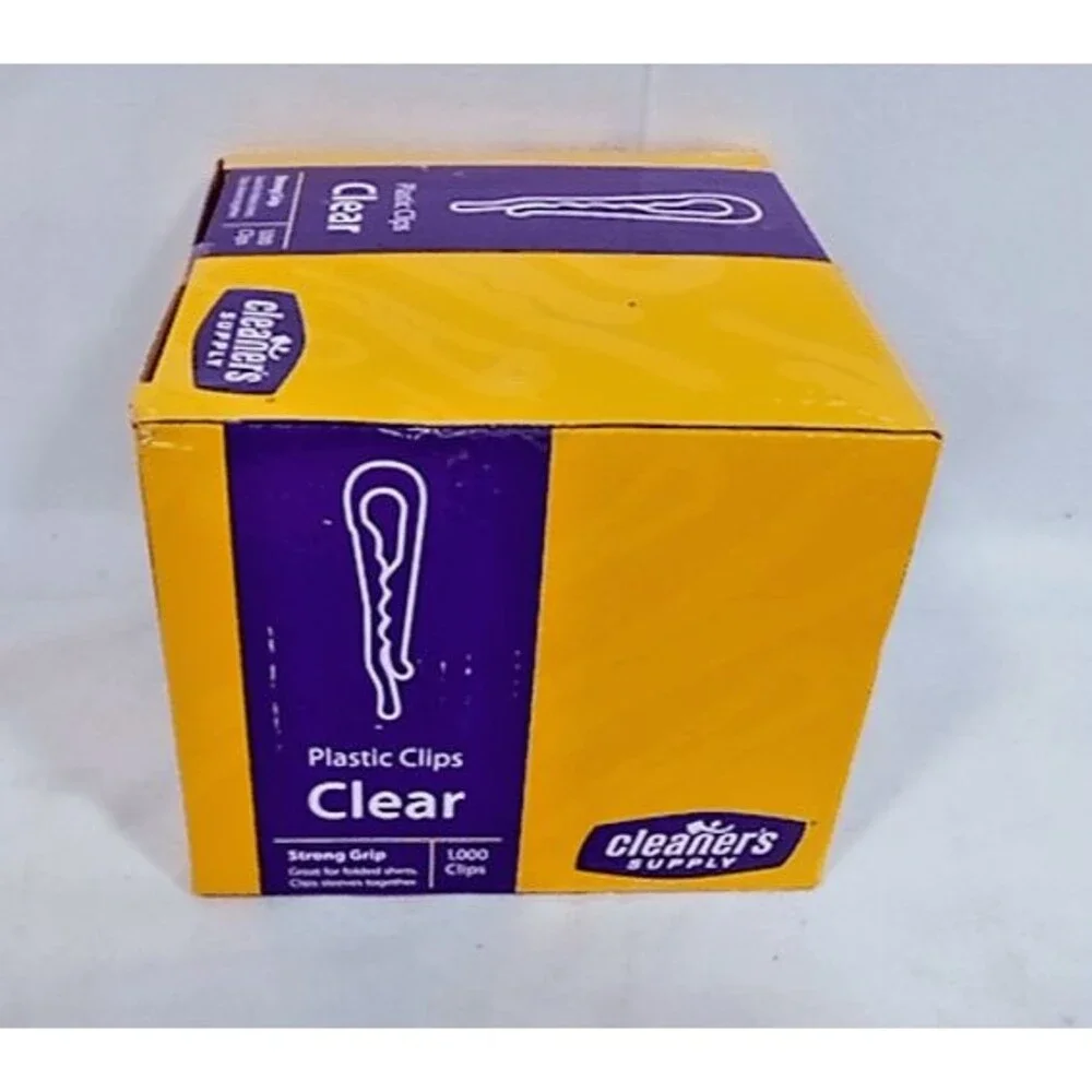 Plastic Clips – 1,000/Box Clear, Folded Shirts, Collars, & Sleeve Holders, NIB